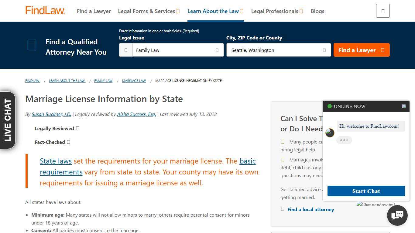 Marriage License Information by State - FindLaw